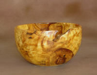 Wood bowl made from decorative aspen